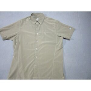 Kuhl Shirt Mens Medium Brown Green Tufflex Short Sleeve Outdoor Hiking